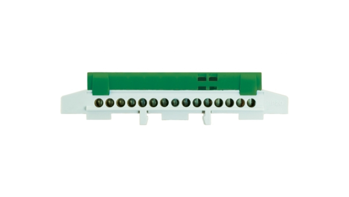 Rail Terminal Strip 15 Track Green TH35 IP20 E.4173