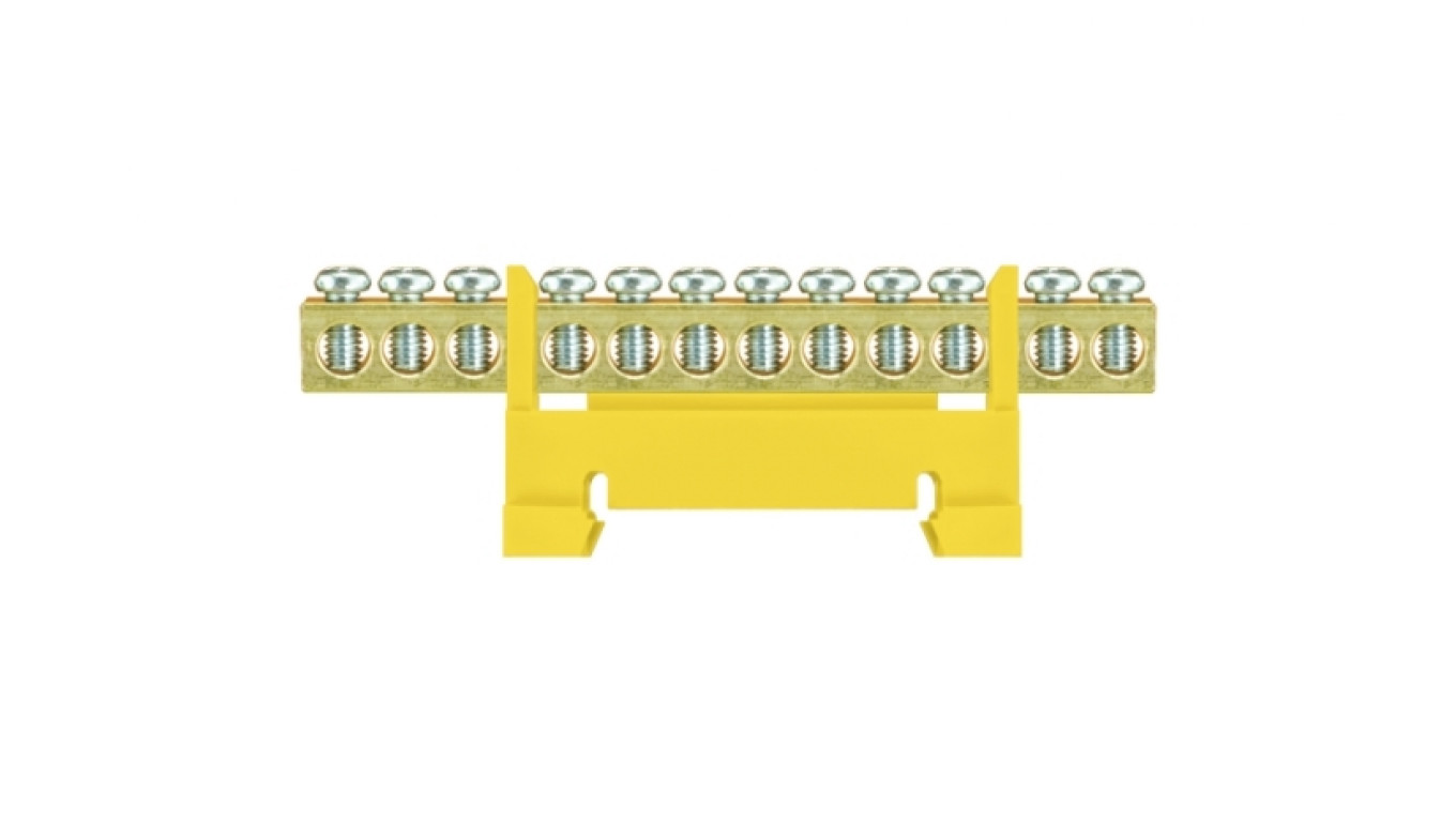 Terminal Block Rail Arm 12 Track Yellow TH35 E.4053