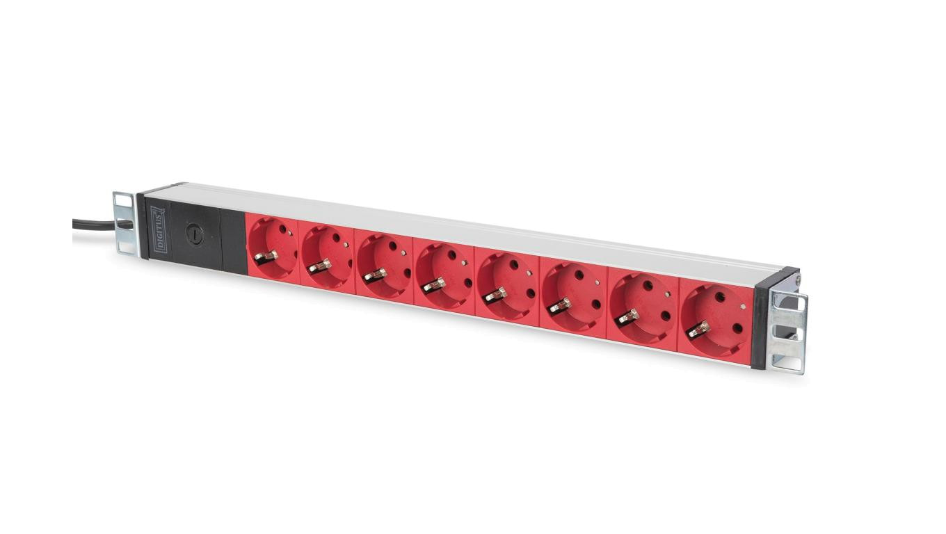 PDU 19 Rack Power Strip 8x Red Digitus DN-95410-R