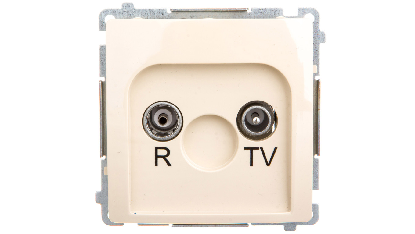 Simon Basic R/TV antenna socket, beige termination, BMZAK10/1.01/12 /T2UK