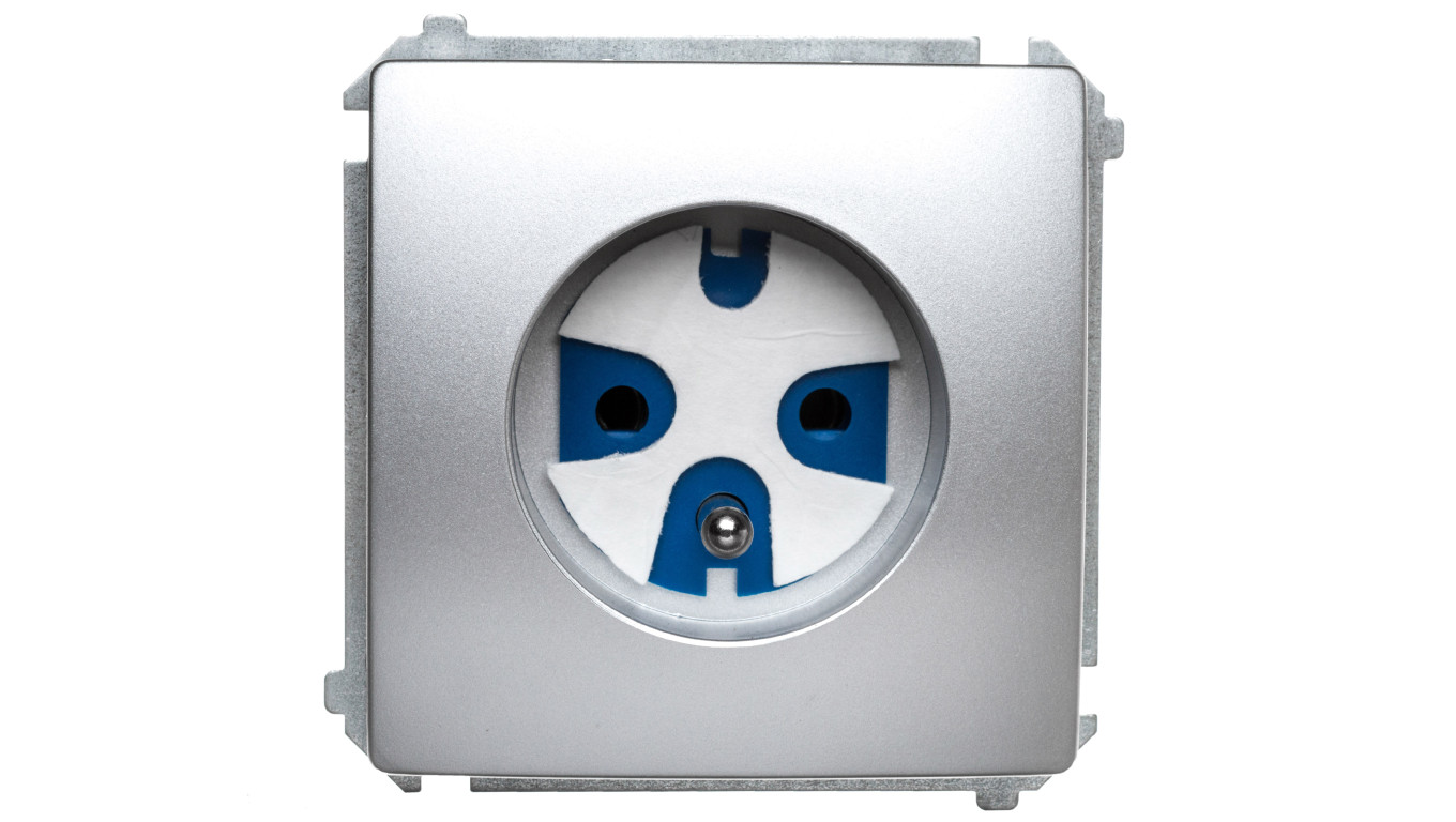 Simon Basic DATA plug socket with grounding and authorization key 16A 250 /T2UK