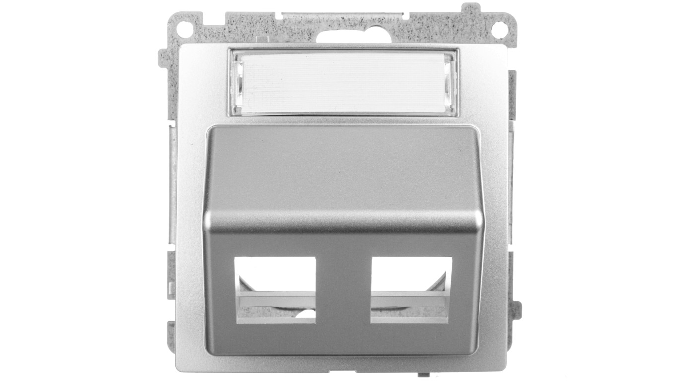 Simon Basic Cover for data communication sockets on Keystone, double obli /T2UK