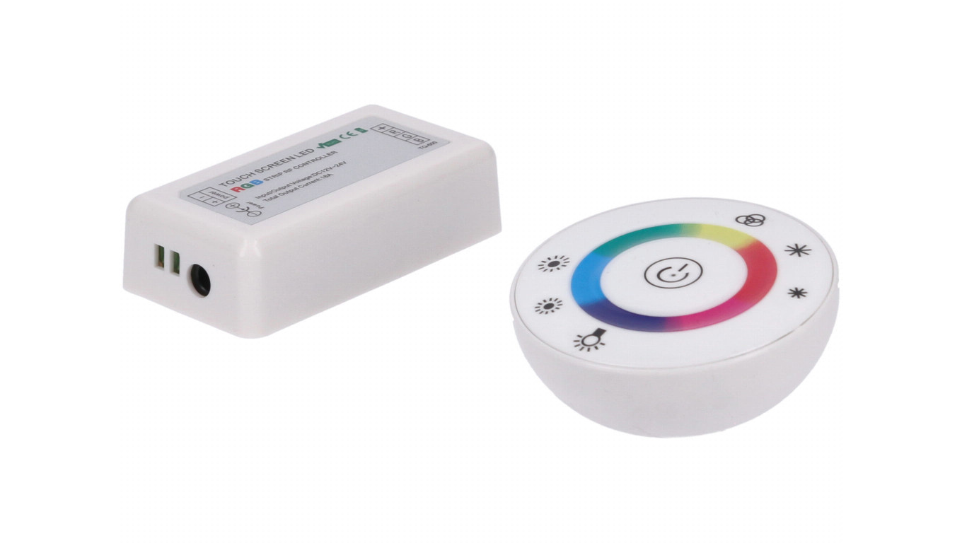 3x6A RGB LED Controller Round RF White 12-24V PR-RGB-216-R-W