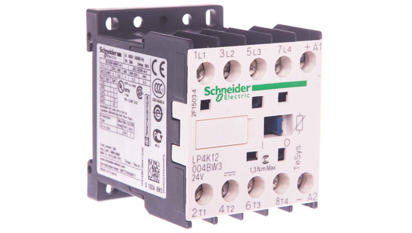 Auxiliary Contactors 20A 4Z 0R 24V DC LP4K12004BW3 TeSys
