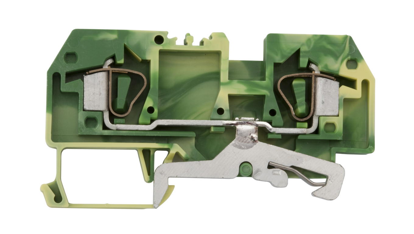 2-wire connector 6mm² yellow-green 282-907