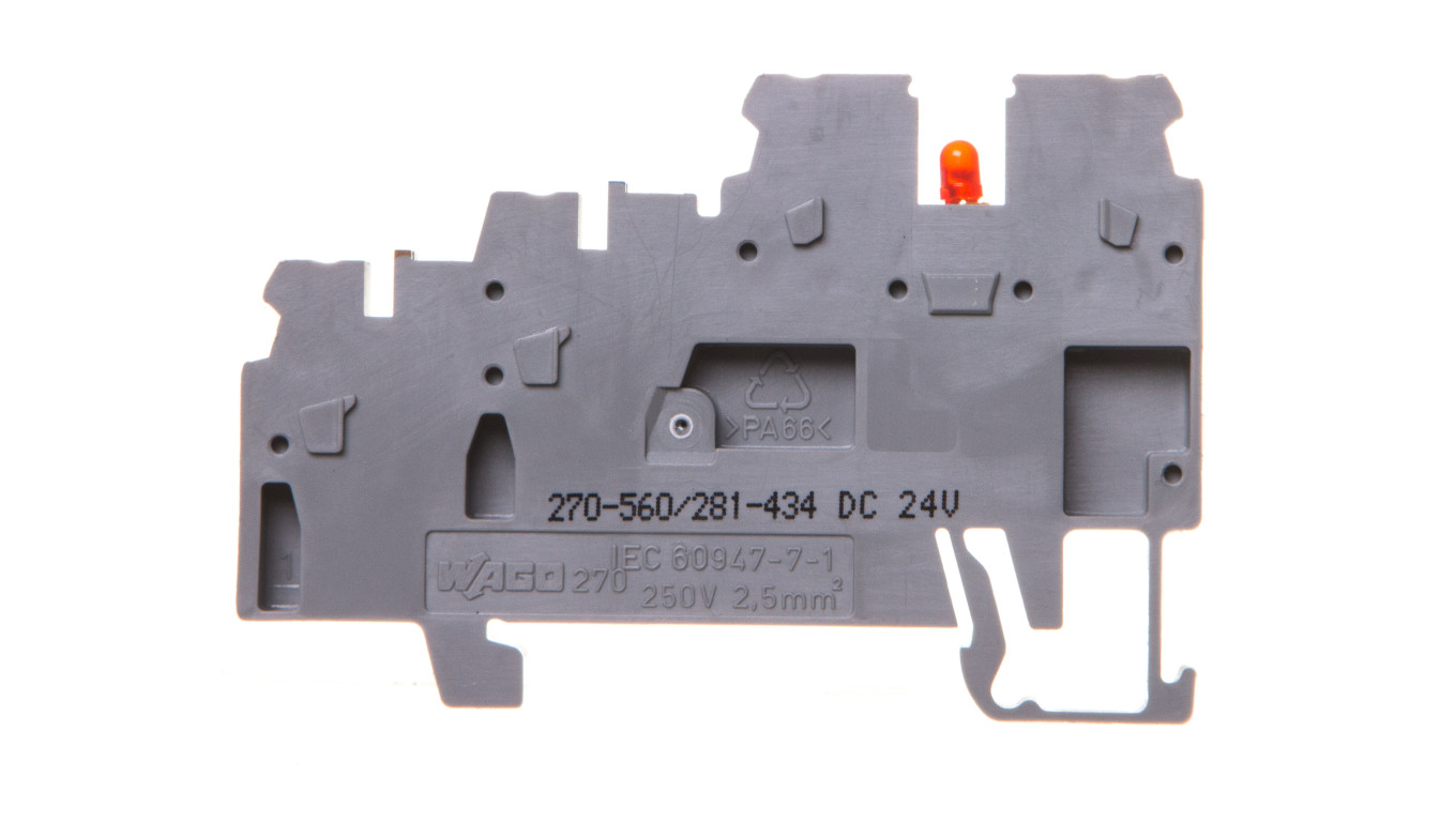 3-wire connector for LED sensors gray 270-560/281-434