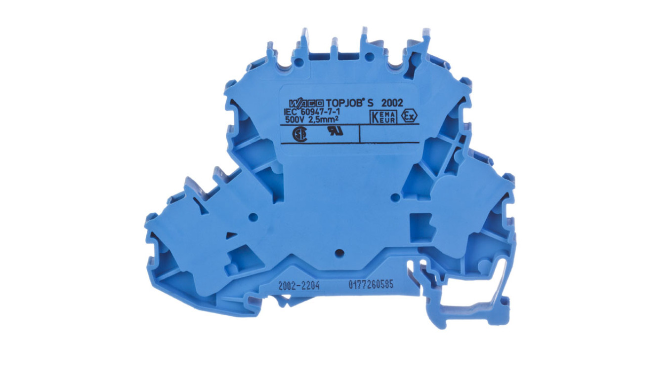 Rail Connector 2 Tier 2.5mm² N/N Blue 2002-2204 TOPJOBS