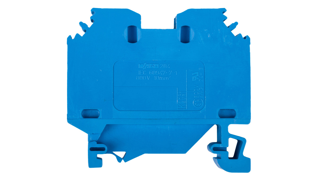 Rail Connector 2 Core 10mm² Blue 284-104
