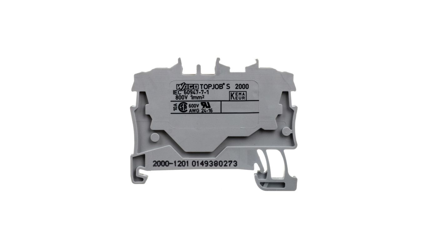 Rail Connector 2 Core 1.0mm² Grey 2000-1201 TOPJOBS