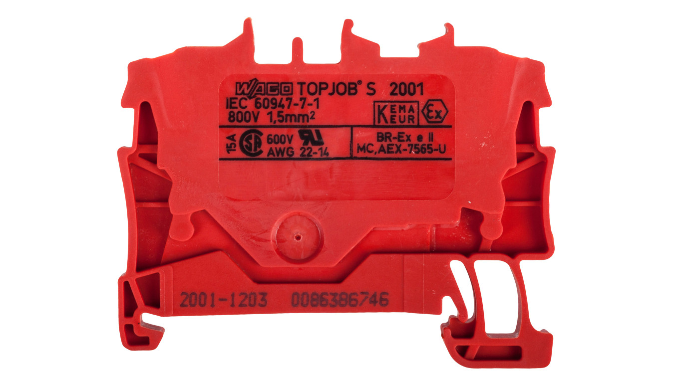 Rail Connector 2 Core 1.5mm² Red 2001-1203 TOPJOBS