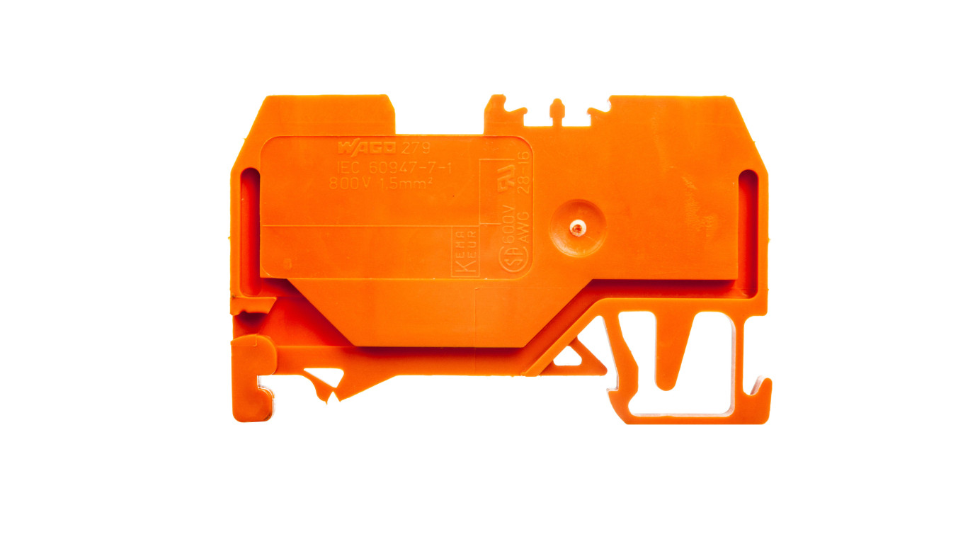 Rail Connector 2 Core 1.5mm² Orange 279-902