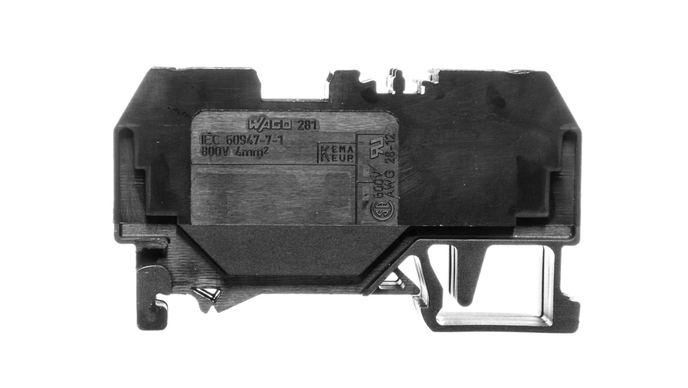 Rail Connector 2 Core 4mm² Black 281-905