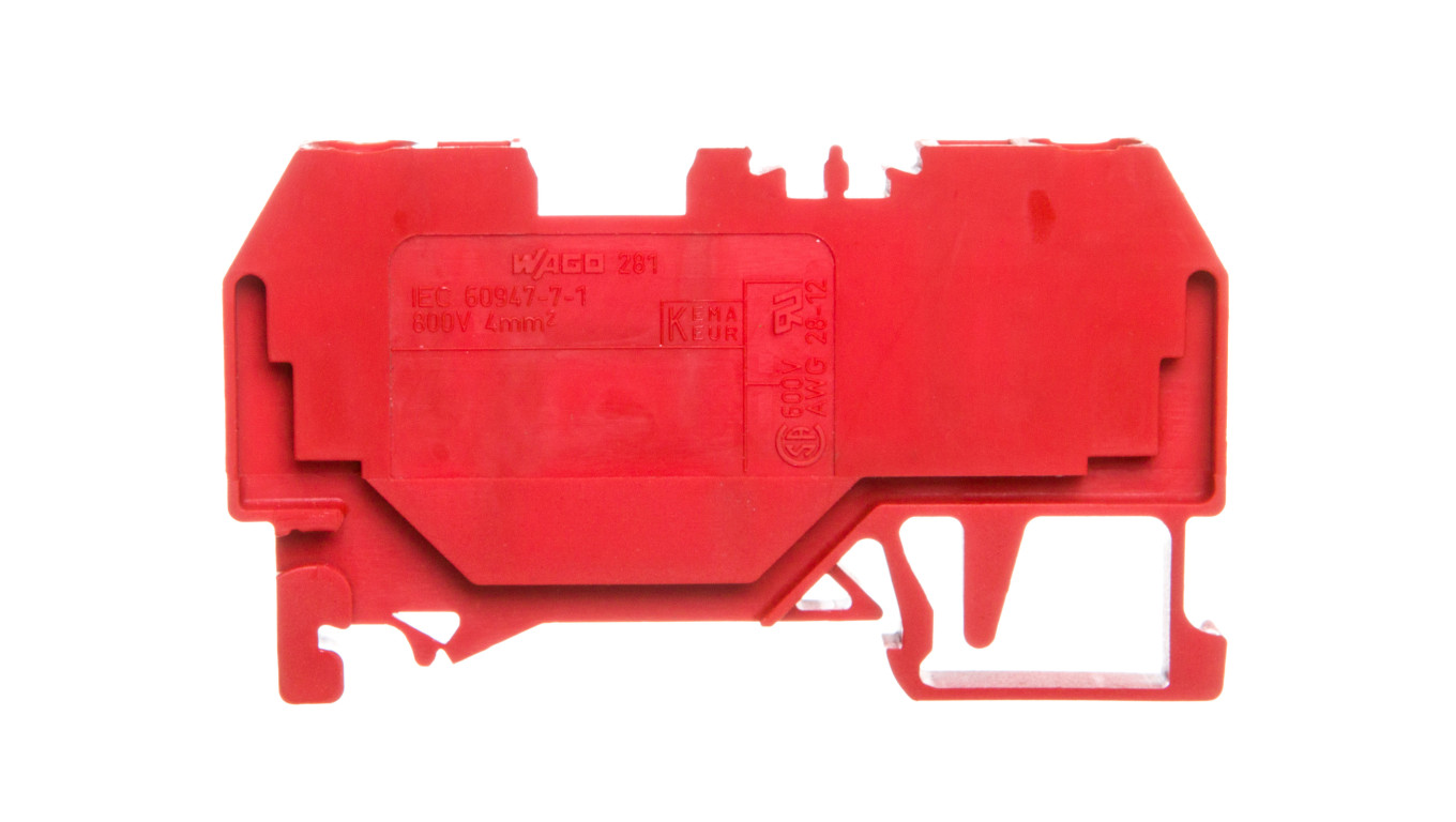 Rail Connector 2 Core 4mm² Red 281-903