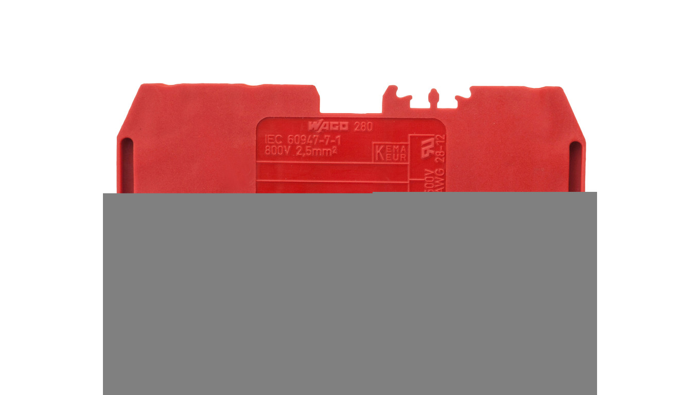 Rail Connector 3 Core 2.5mm² Red 280-653