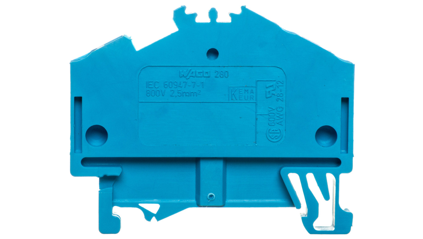 Rail Connector 3 Core 2.5mm² Blue 280-651