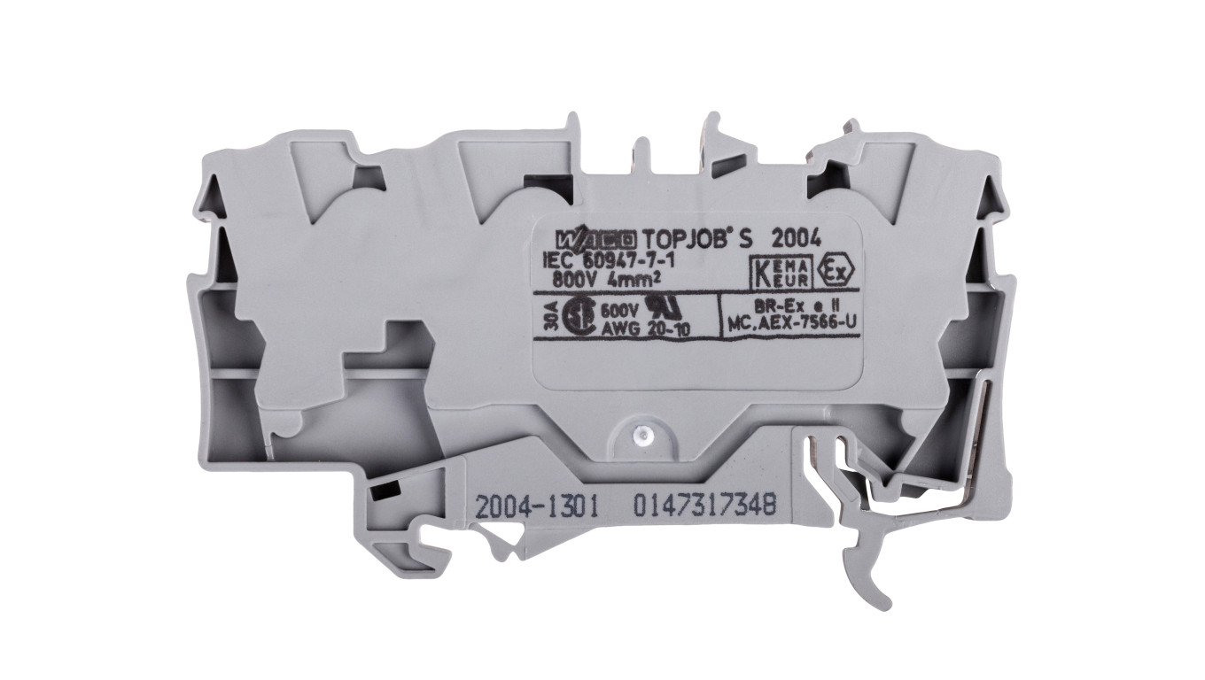 Rail Connector 3 Core 4mm² Grey 2004-1301 TOPJOBS