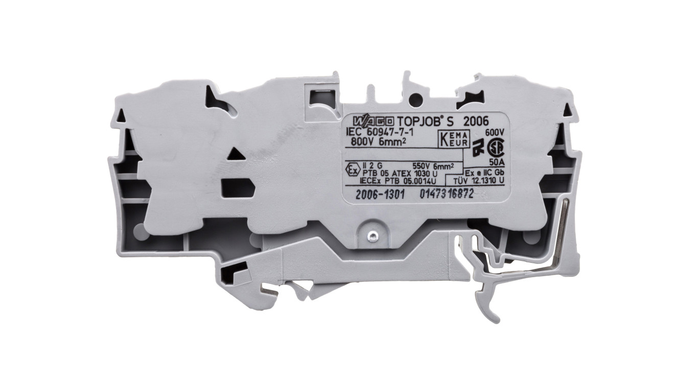 Rail Connector 3 Core 6mm² Grey 2006-1301 TOPJOBS