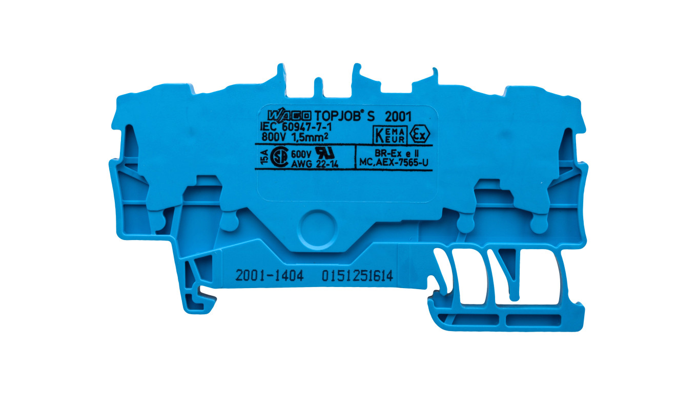 Rail Connector 4 Core 1.5mm² Blue 2001-1404 TOPJOBS