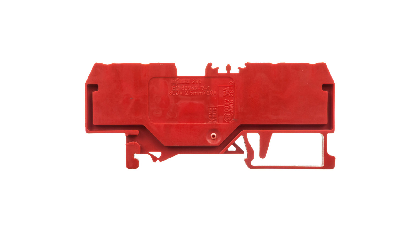 Rail Connector 4 Core 2.5mm² Red 280-830