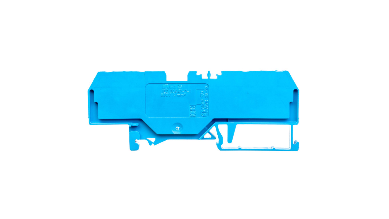 Rail Connector 4 Core 4mm² Blue 281-654