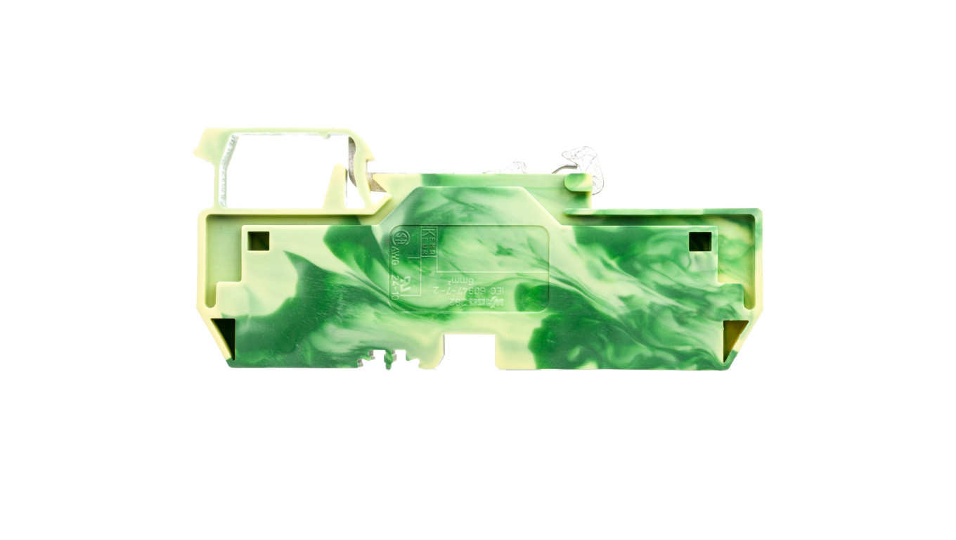 PE rail connector 3-wire 6mm² yellow-green 282-687