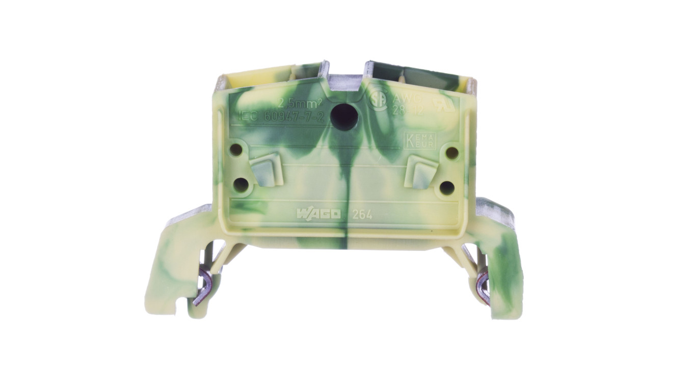 PE rail connector 4-wire 2.5mm² yellow-green 264-737