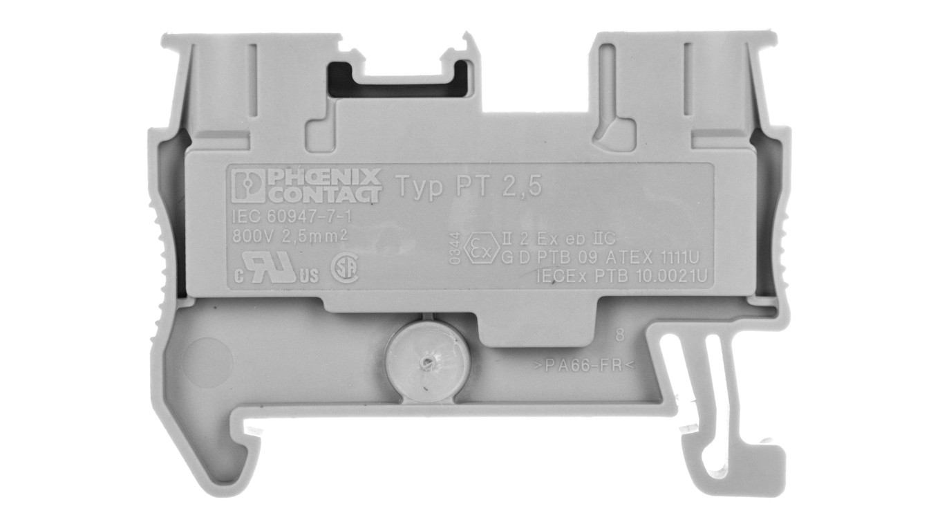 Push-in PT Rail Connector 2.5mm², Grey Strip BE2 3209510