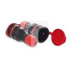 Gniazdo przenośne z klapką 16A 2P+Z 250V IP54 czarny/czerwony GN-54 W-97978