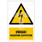 HA022 Uwaga urządzenie elektryczne - arkusz 9 naklejek 5 x 7,5 cm FN - Folia samoprzylepna