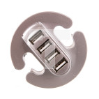 HUB USB 4 porty srebrny HB-USB-4X-80
