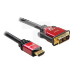 KABEL HDMI(M)->DVI-D(M)(18+1) 5M CZARNY DUAL LINK POZŁACANE STYKI DELOCK