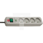Listwa zasilajaca przeciwprzepieciowa Eco-Line 4500A 1,5m 4 gniazda jasnoszara H05VV-F 3G1,5 1153954314
