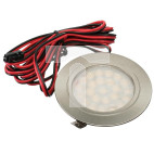 PROFI Oprawa meblowa LED okrągla srebrna 1,8W zimna biała wpuszczana podszafkowa