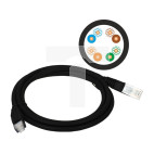 Patch-cord U/UTP kat.5e PVC 0.5m czarny KKU5CZA0.5