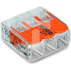 Szybkozłączka 3x0,2-4mm2 transparentna / pomarańczowa 221-413 /50szt./