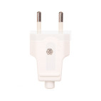 Wtyczka płaska 10A b/u 250V biała WT-1001 (ZN-11 2,5A)