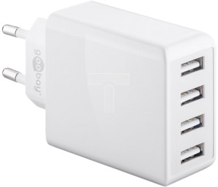 4-portowa ładowarka USB (30W) biała 44962