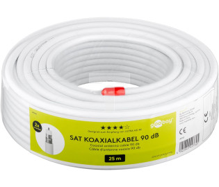 90 dB kabel koncentryczny antenowy quattro, ekranowanie 2x, CCS, 25 m 49760
