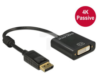 ADAPTER DISPLAYPORT(M) 1.2-&gt;DVI-D(F)(24+5) NA KABLU 20CM CZARNY DELOCK
