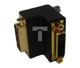 ADAPTER DVI-I(M)(24+5) DUAL LINK-&gt;DVI-I(F)(24+5) DUAL LINK KĄTOWY CZARNY DELOCK