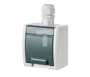 AQUANT pojedyncze gniazdo hermetyczne natynkowe 2P+Z IP65 1241-65