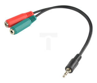 Adapter mini JACK stereo (M) - mini (F) x2 (słuchawki i mikrofon) 12cm | TIM SA