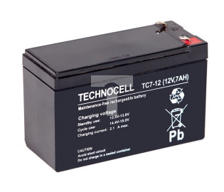 Akumulator bezobsługowy AGM 7Ah 12V Technocell TC 7-12