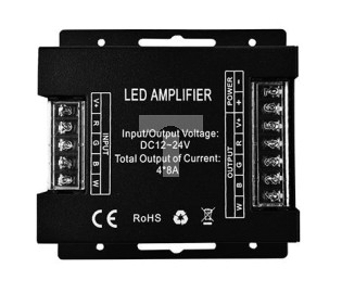 Amplifier RGBW czarny 32A 384W 12V 12/24VDC czarny
