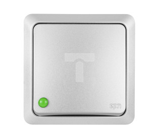 BERG Łącznik jednobiegunowy n/t 10AX IP20 srebrny 3710-06