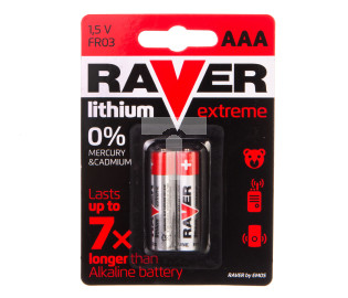 Bateria litowa LR03 / AAA 1,5V RAVER EXTREME B7811 /blister 2szt./