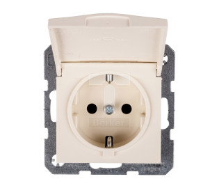 Berker/B.Kwadrat Gniazdo Schuko 16A IP20 z klapką kremowe S.1 47518982
