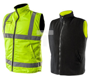 Bezrękawnik roboczy, dwustronny, jedna strona odblaskowa, żółta, rozmiar XXXL/60 81-520-XXXL