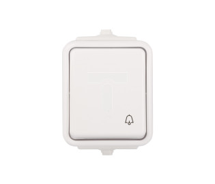 Cedar Przycisk hermetyczny IP44 dzwonek 10A biały WNt-101C WNT101C01
