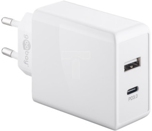 Dwuportowa szybka ładowarka USB-C™ PD (Power Delivery) (28W) biała 44961